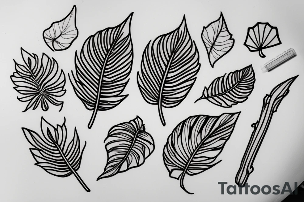 Fine line Monstera leaf, Swiss cheese plant tattoo idea Fine line Monstera leaf, Swiss cheese plant tattoo idea