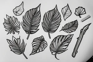 Fine line Monstera leaf, Swiss cheese plant tattoo idea