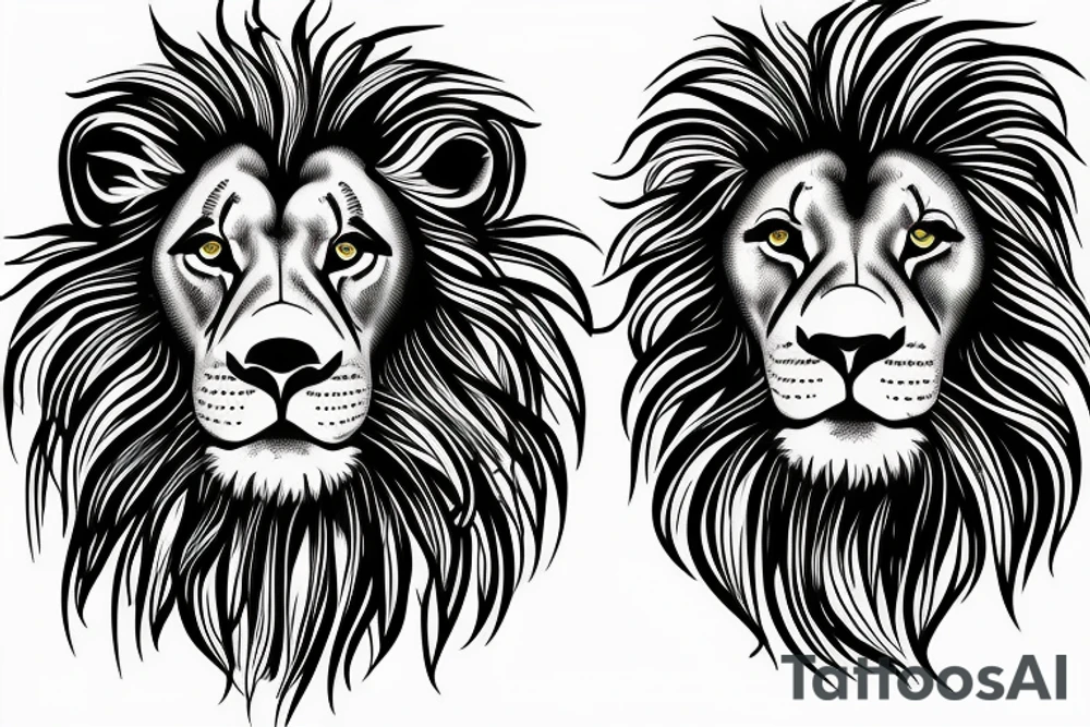 Lion standing on bed of roses tattoo idea