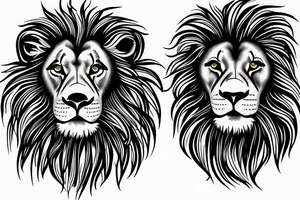 Lion standing on bed of roses tattoo idea