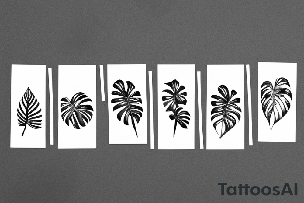 Monstera deliciosa leaf tattoo idea