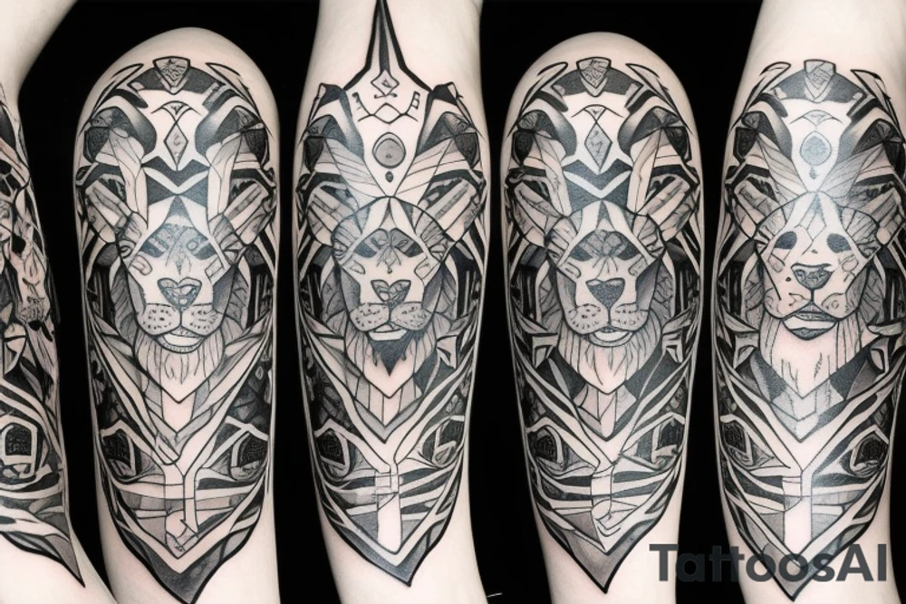 Crying lion tattoo idea