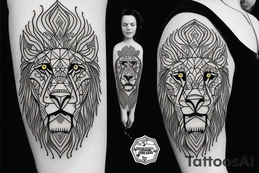 Crying lion tattoo idea