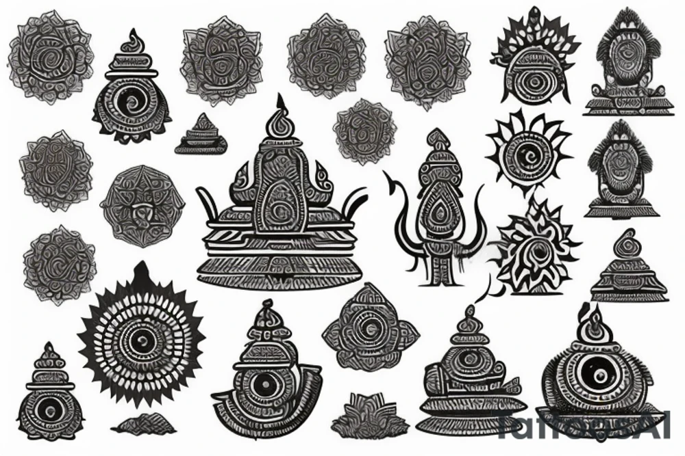 Ancient Hindu symbols tattoo idea