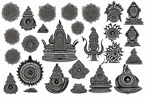 Ancient Hindu symbols tattoo idea