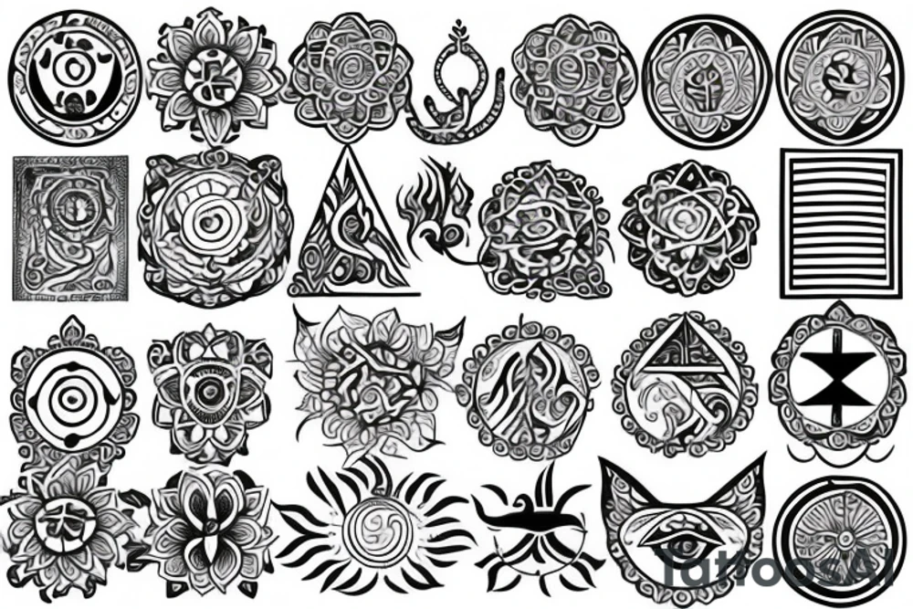 Hindu symbols tattoo idea