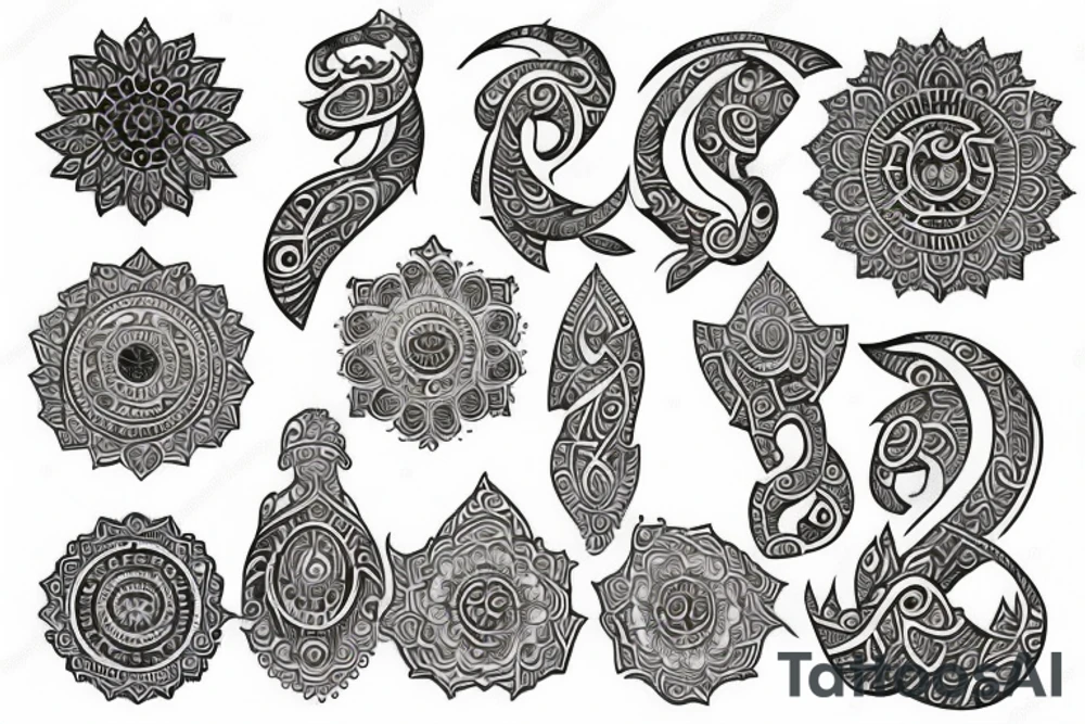 Hindu symbols tattoo idea