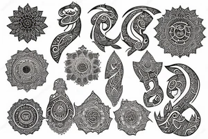 Hindu symbols tattoo idea