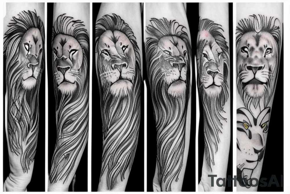 Crying lion tattoo idea