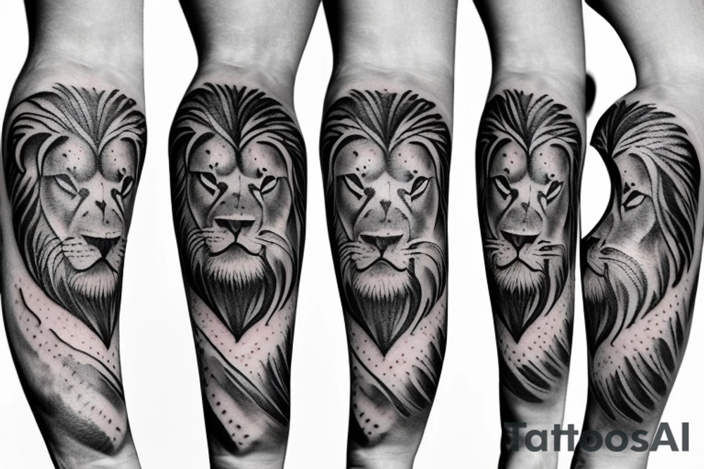 Crying lion tattoo idea