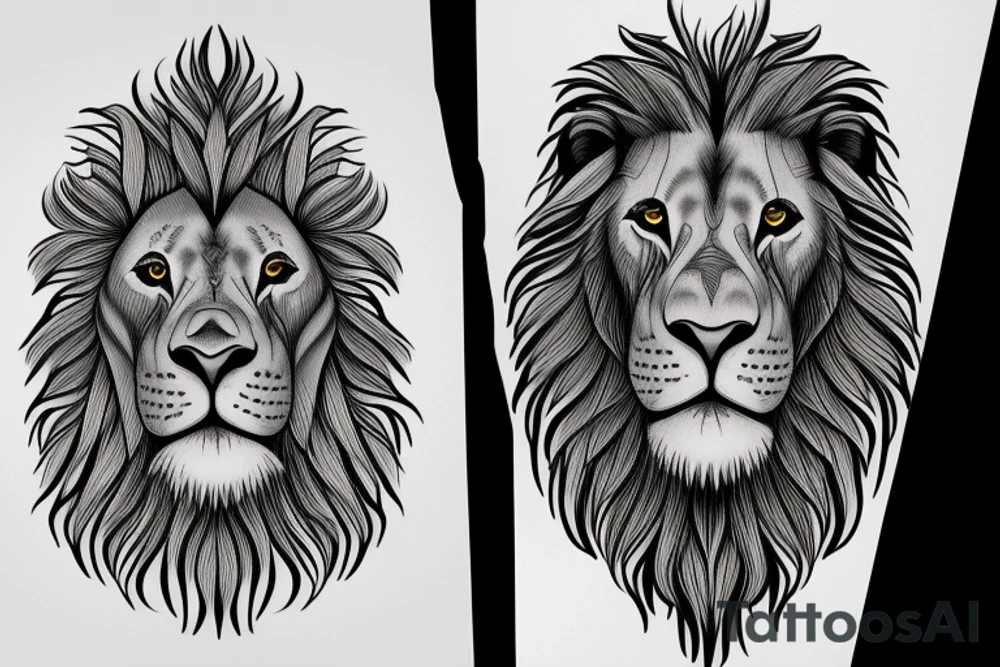 Crying lion tattoo idea