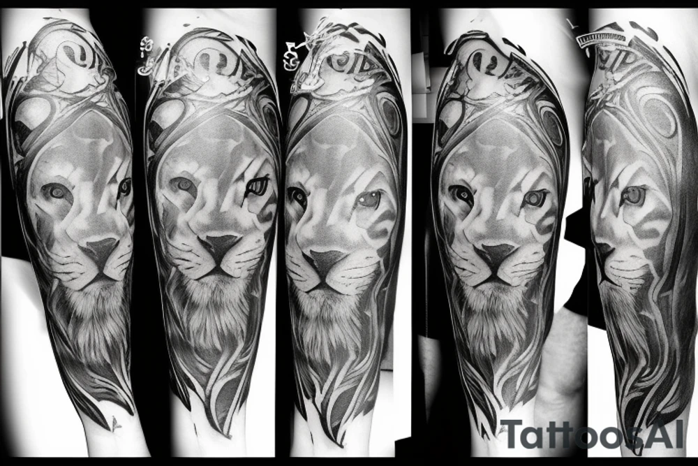 Roaring lion tattoo idea