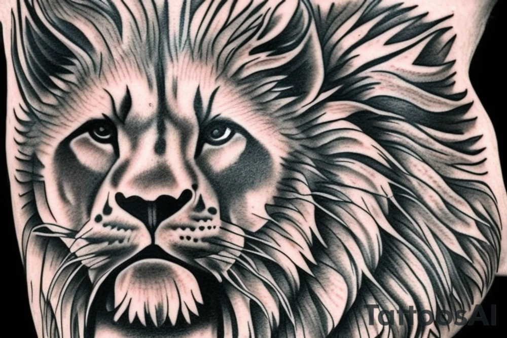 Roaring lion tattoo idea