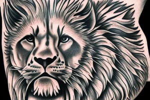 Roaring lion tattoo idea