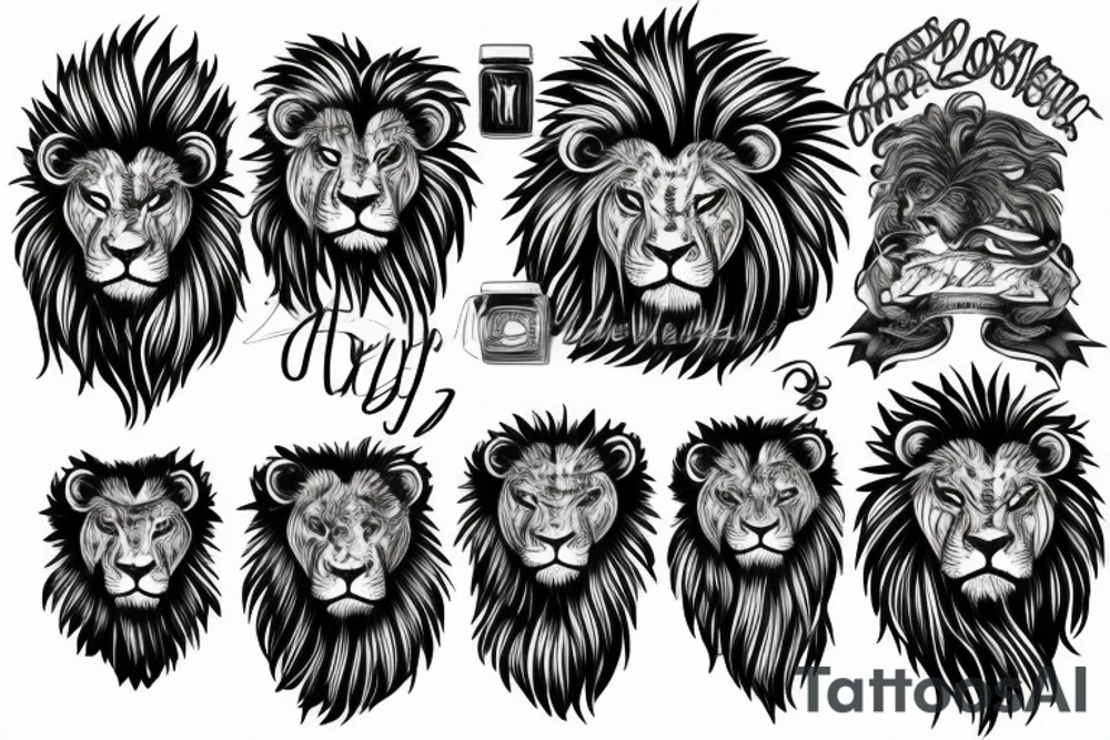 Flaming lion tattoo idea