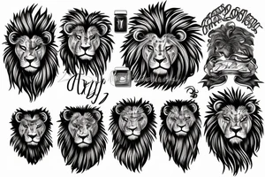 Flaming lion tattoo idea