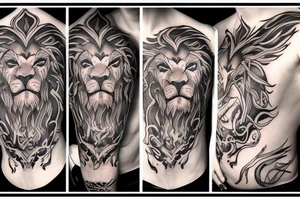 Flaming lion tattoo idea