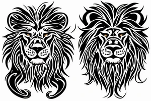 Lion, roses, flames tattoo idea