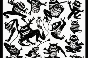 Treefrog wearing a ninja outfit tattoo idea