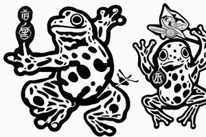 Treefrog wearing a ninja outfit tattoo idea