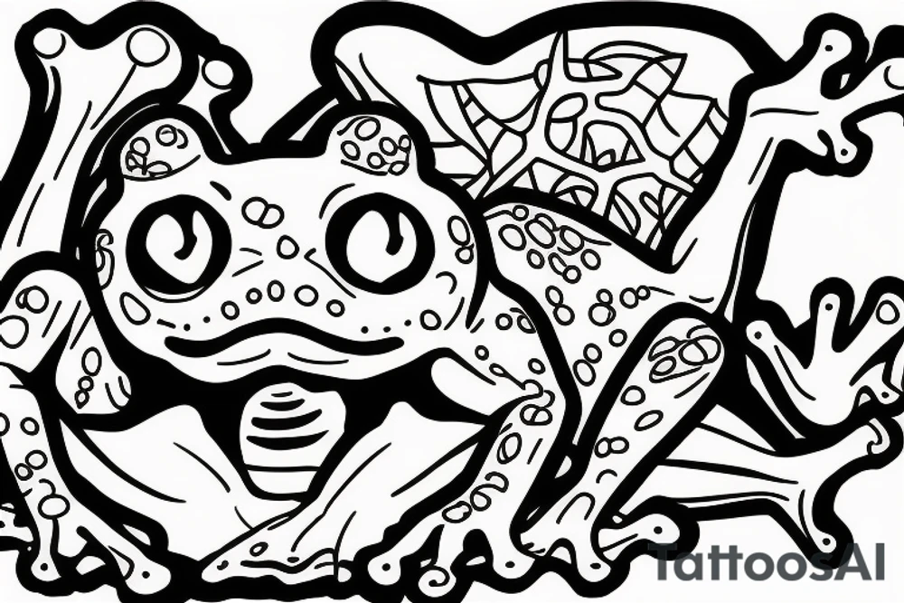 Treefrog wearing a ninja outfit tattoo idea