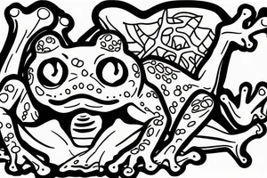 Treefrog wearing a ninja outfit tattoo idea