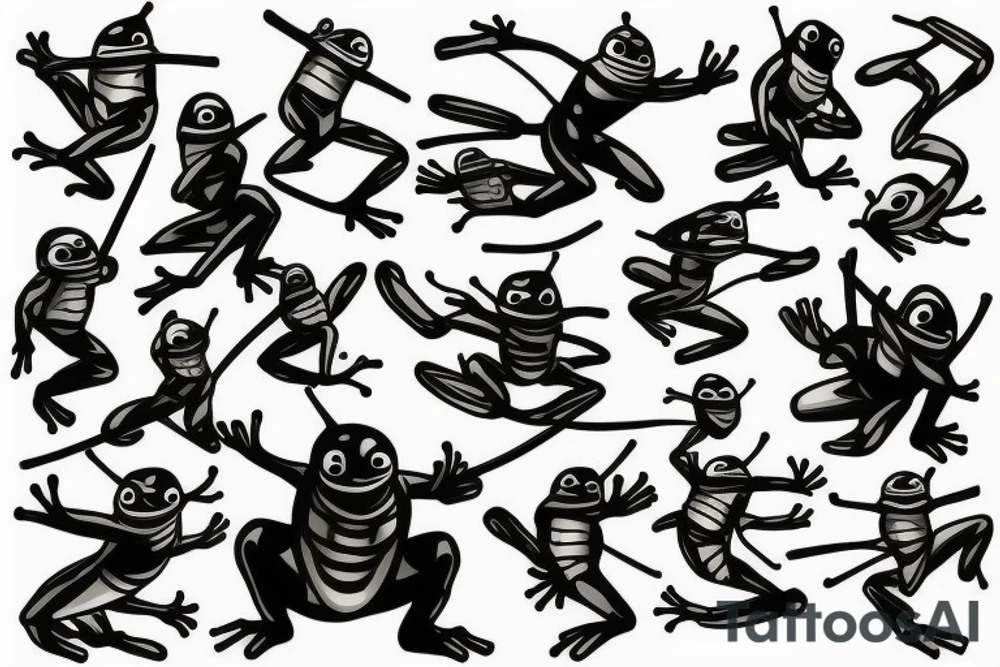 Treefrog wearing a ninja outfit tattoo idea