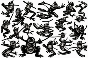 Treefrog wearing a ninja outfit tattoo idea