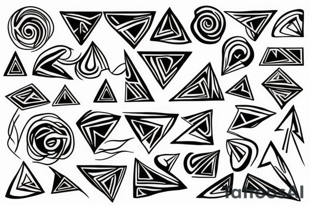 triangle swirl tattoo idea