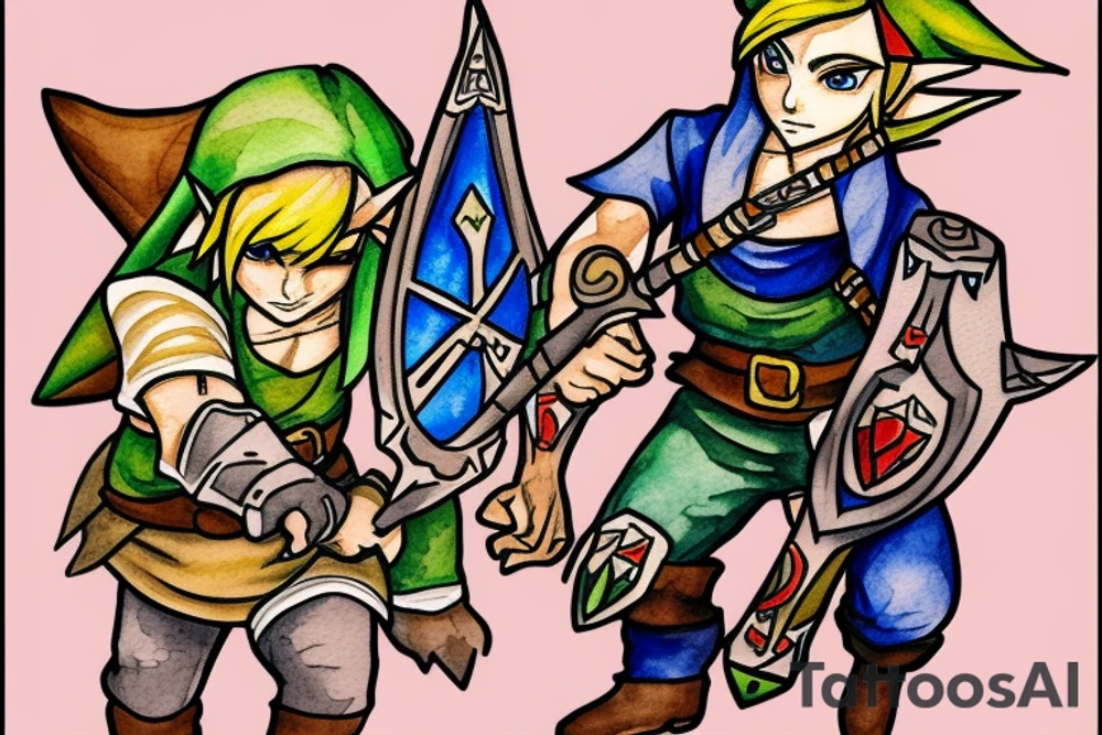 Legend of Zelda link tattoo idea