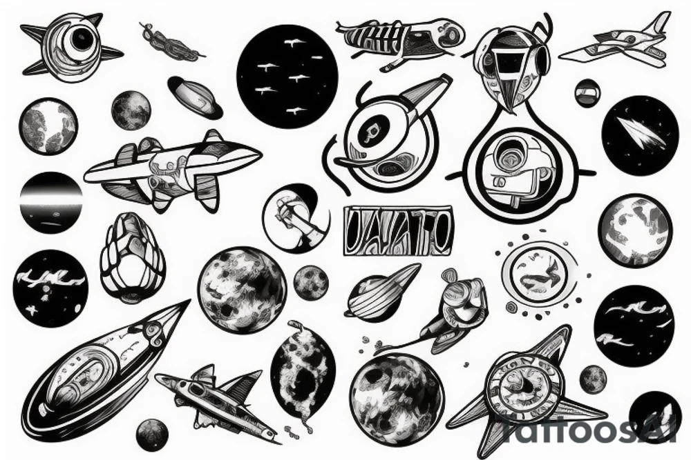 astronaut tattoo idea