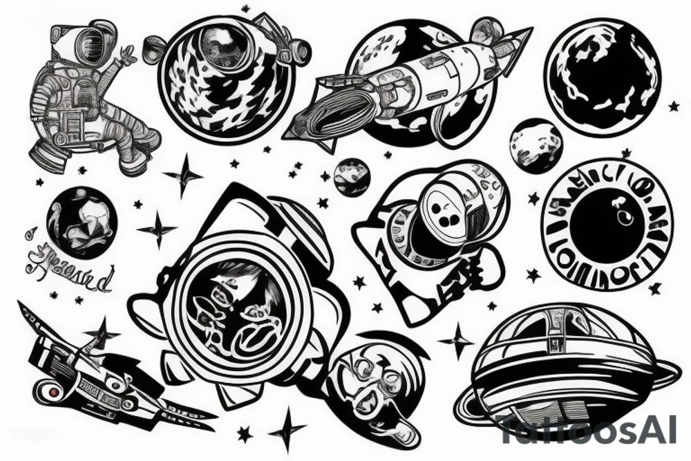 astronaut tattoo idea