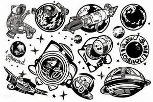 astronaut tattoo idea