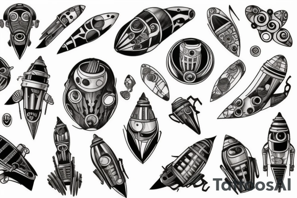 rocket tattoo idea