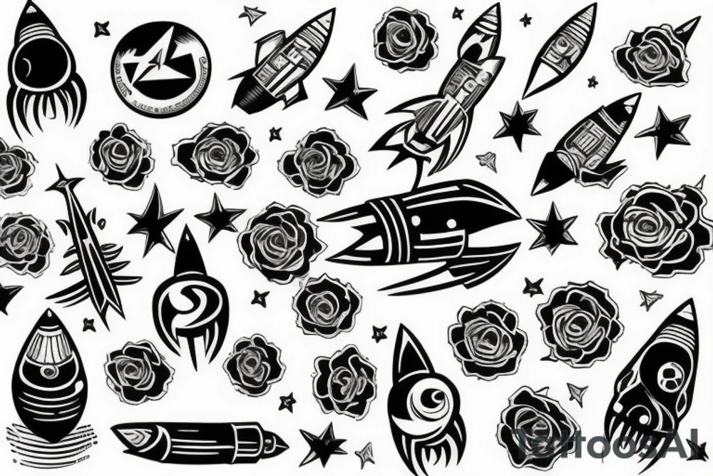 rocket tattoo idea
