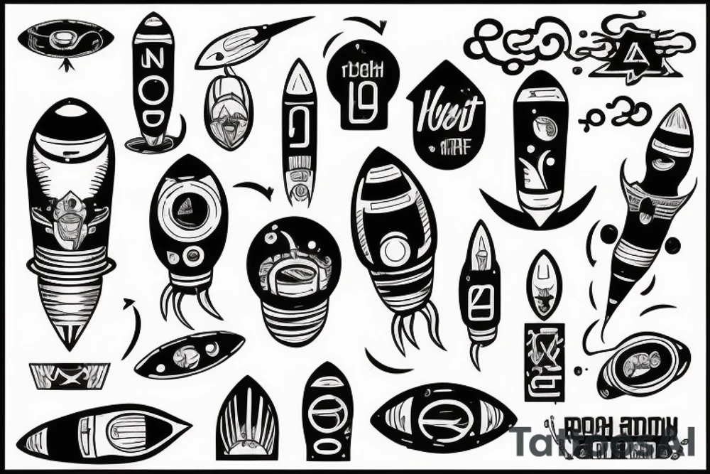 rocket tattoo idea