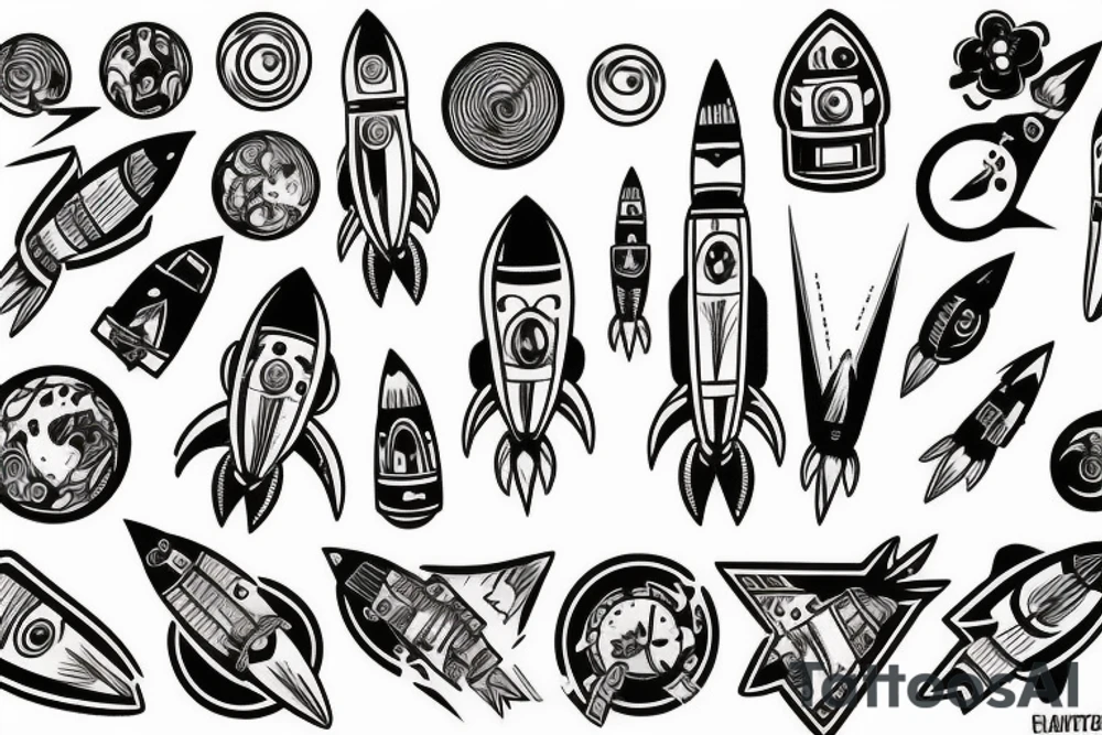 rocket tattoo idea