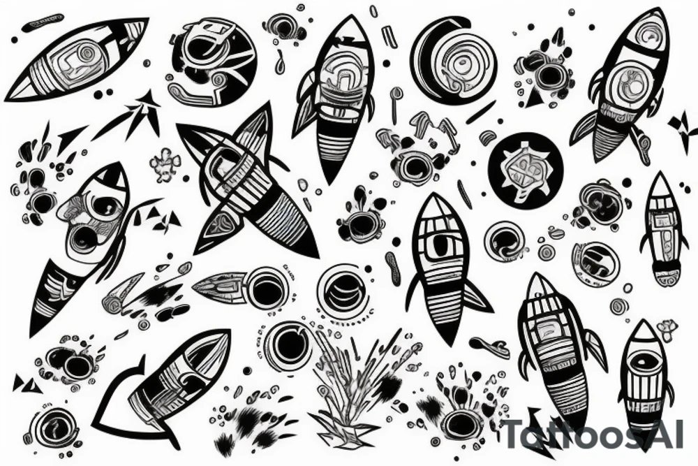 rocket tattoo idea