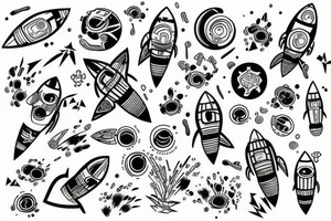 rocket tattoo idea