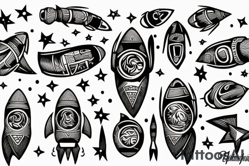 rocket tattoo idea