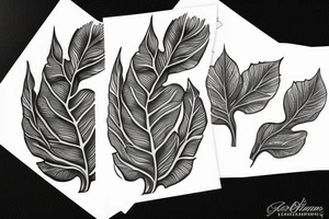 Acanthus leaf with statues on a sleeve tattoo idea