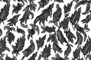Acanthus leaf with statues on a sleeve tattoo idea