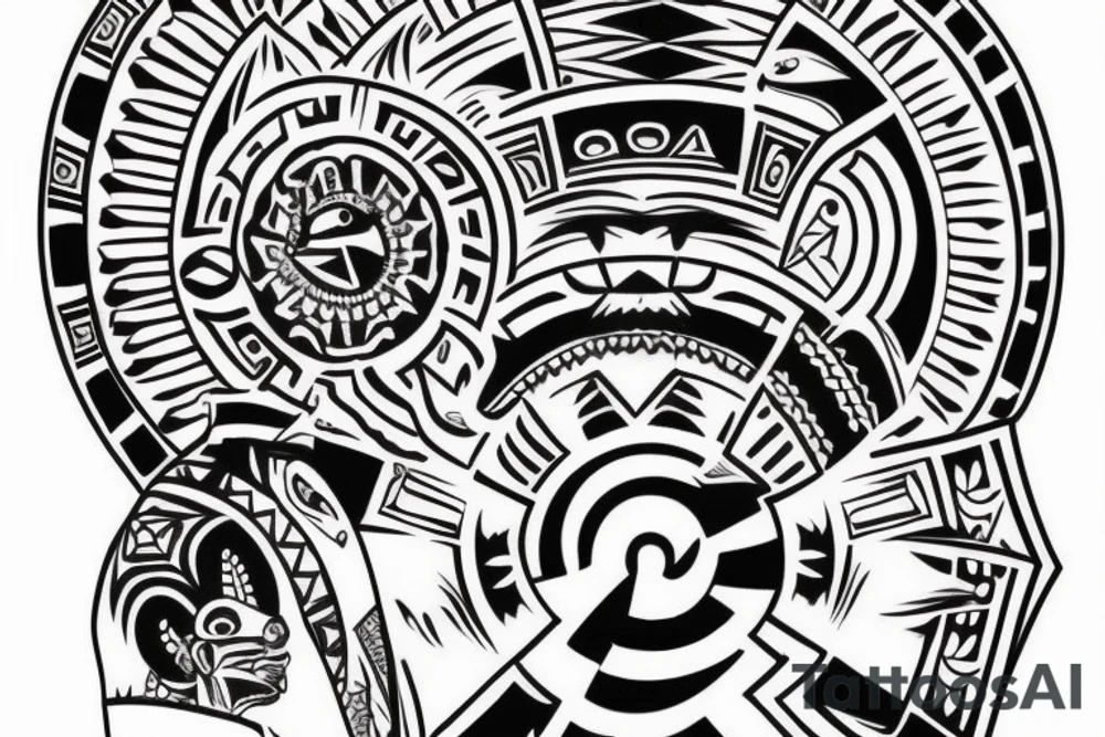 Aztec sleeve tattoo idea