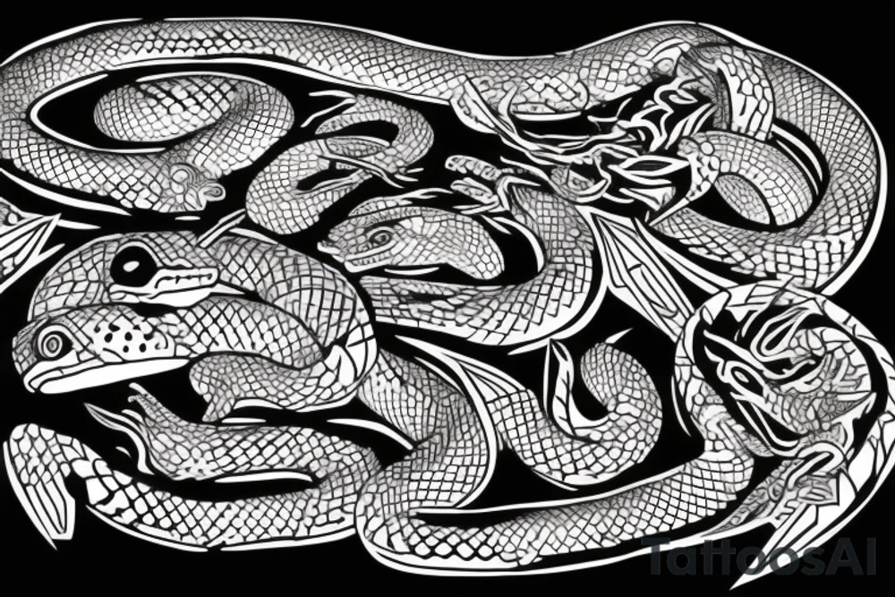 Aztec snake tattoo idea