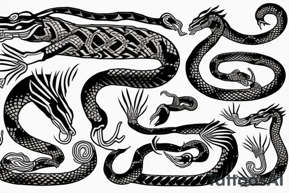 Aztec snake tattoo idea
