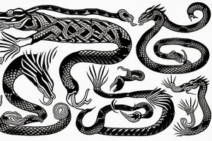 Aztec snake tattoo idea
