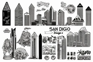 San Diego skyline tattoo idea