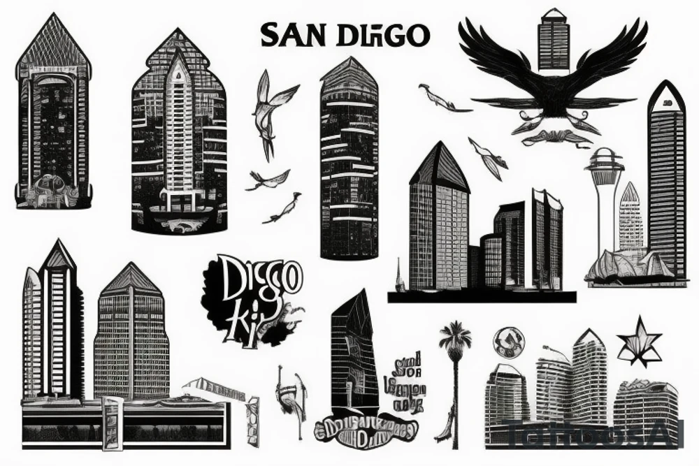 San Diego skyline tattoo idea