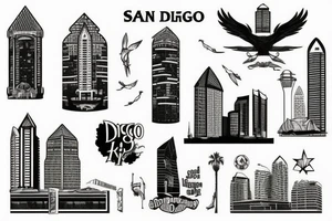San Diego skyline tattoo idea