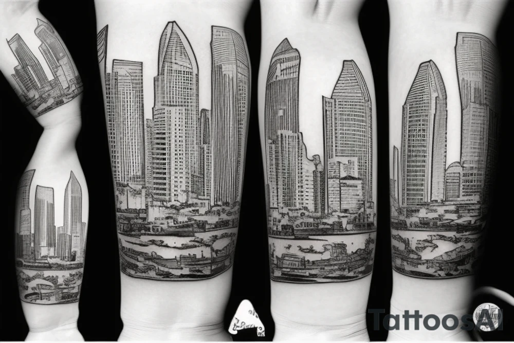 San Diego skyline tattoo idea